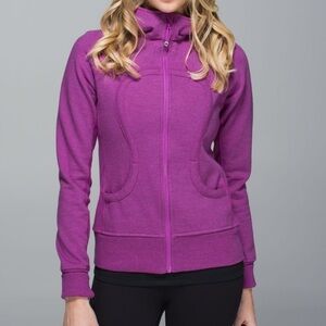Lululemon Scuba Hoodie Heathered Ultra Violet Size 6 Thumbholes